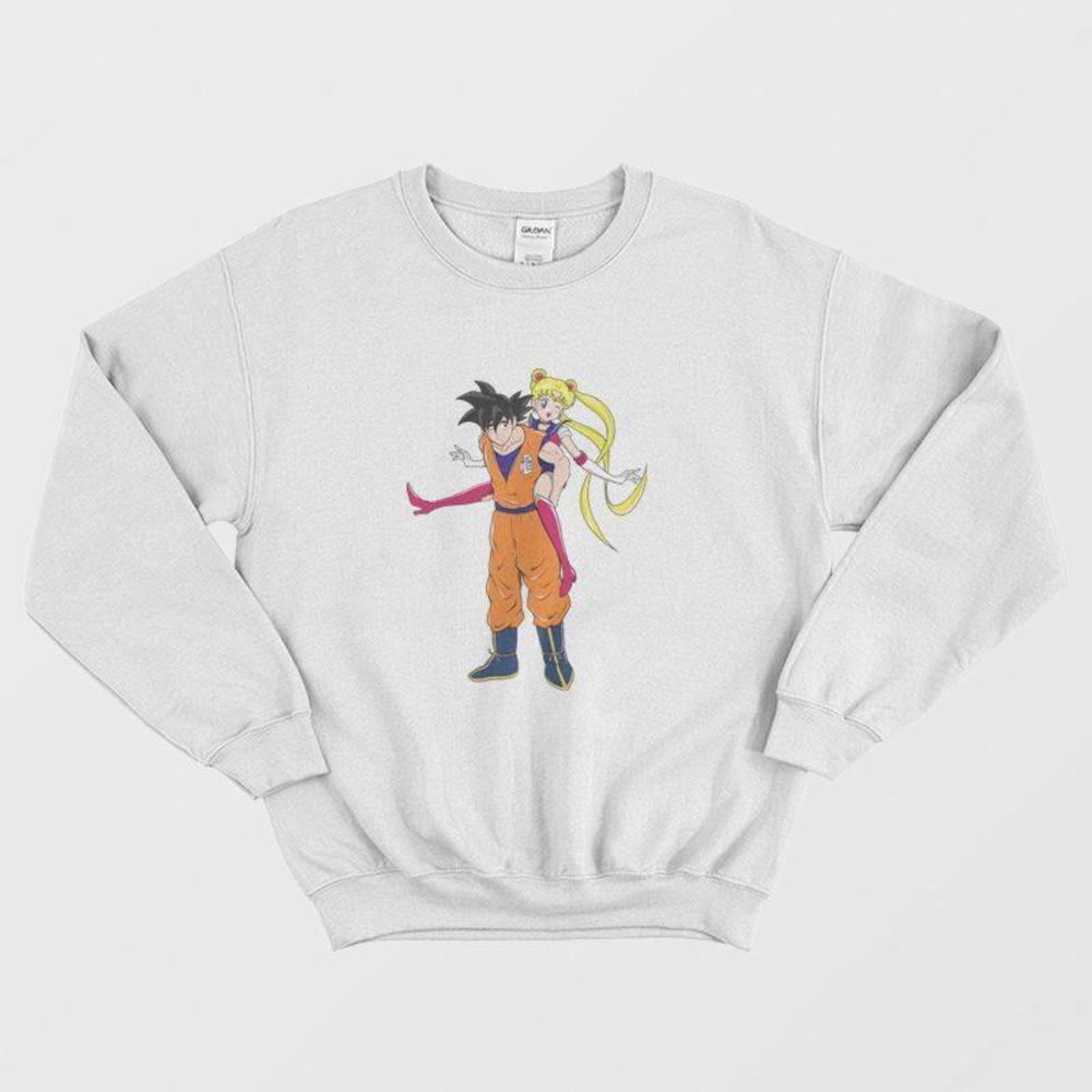 Goku X Usagi Sailor Moon Crossover Anime Manga Graphic Unisex Sweatshirt